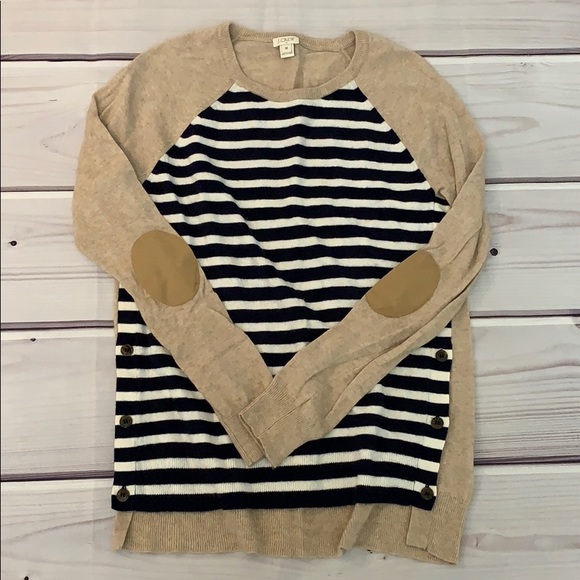 J. Crew Factory Sweaters - J. Crew Women’s Side-Button Elbow-Patch Sweater